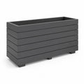 Jardinière rectangulaire de jardin polypropylène structure à lames empilées gris anthracite 80 cm 30 cm 40 cm