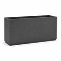 Jardinière rectangulaire pot de fleurs extérieur béton fibré composite anthracite forme rectangulaire 80 x 30 x 35 cm