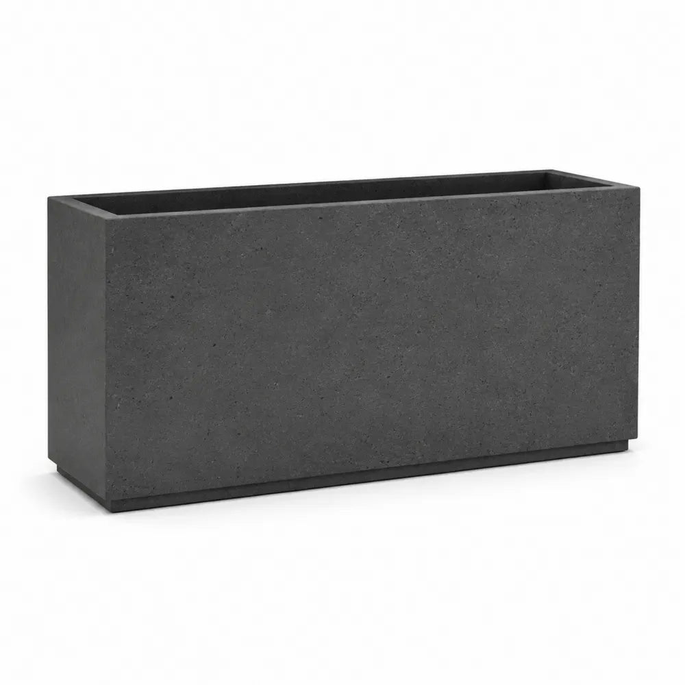 Jardinière rectangulaire pot de fleurs extérieur béton fibré composite anthracite forme rectangulaire 80 x 30 x 35 cm